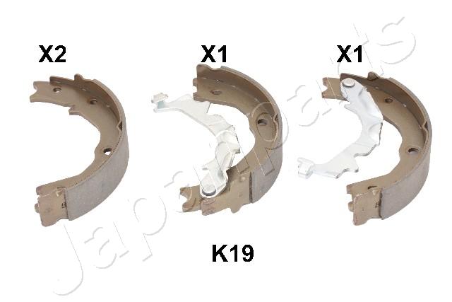 Brake Shoe Set, parking brake JAPANPARTS GF-K19AF