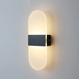 arandela led fonte de luz de 2 cores 10cm 5w estilo nórdico ip54 alumínio acrílico lâmpadas de parede internas iluminação para quarto banheiro sala de estar co