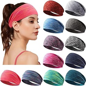 gemengde kleur sport hoofdband, sportieve stijl rekbare antislip zweetabsorberende yoga fitness workout haarband voor dames