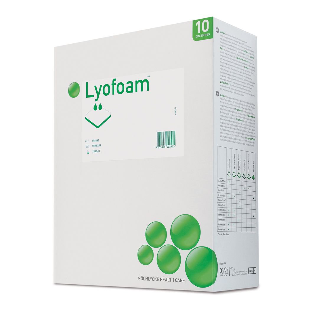 Lyofoam Max T Foam Dressing, 3.5" x 3.5", 10 Each - Box