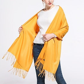 Etoles de Femme Foulards pour Femme Wraps de mariée Elégant Mariée Sans Manches Imitation Cachemire Boléros de Mariage Avec Gland Pour Mariage Printemps