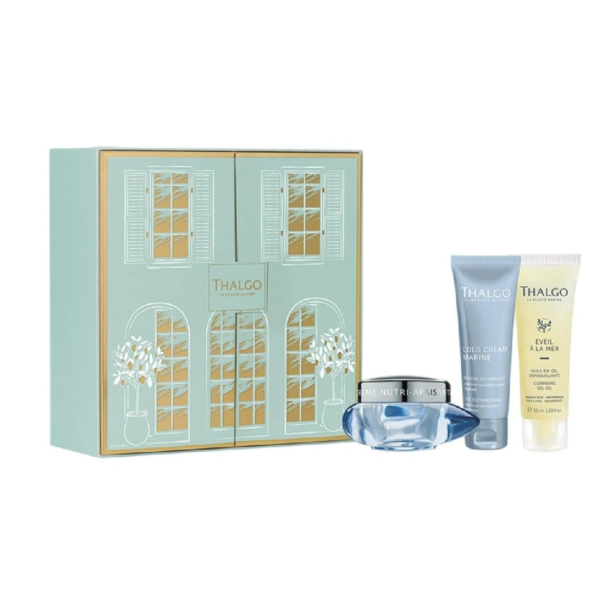 Gaveeske sett Thalgo: Eveil Ã la Mer Rensegel for ansiktet 50 ml + Cold Cream Marine Soothing cream for ansiktet 50 ml + Cold Cream Marine Sos Soothin
