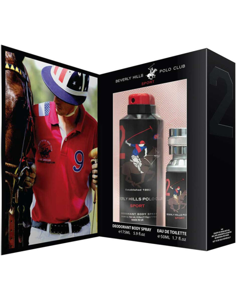 Cofanetto regalo Beverly Hills Polo Club: 1982 - Sport 2, Eau de Toilette, Uomo, 50 ml + 1982 - Sport 2, Antitraspirante, Deodorante Spray, Uomo, 175