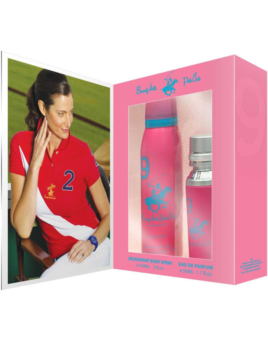 Gavesett Beverly Hills Polo Club1982 - Sport 9, Eau de parfum, for kvinner, 50 ml + 1982 - Sport 9, antiperspirant, deodorantspray, for kvinner, 150 m