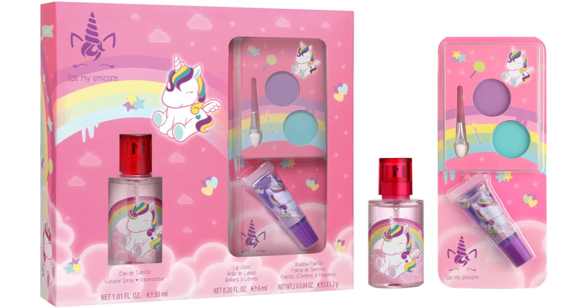 Be a Unicorn Geschenkset für Kinder Eau de Toilette 30ml + Lipgloss 1Stk + 2 Lidschatten + Pinsel