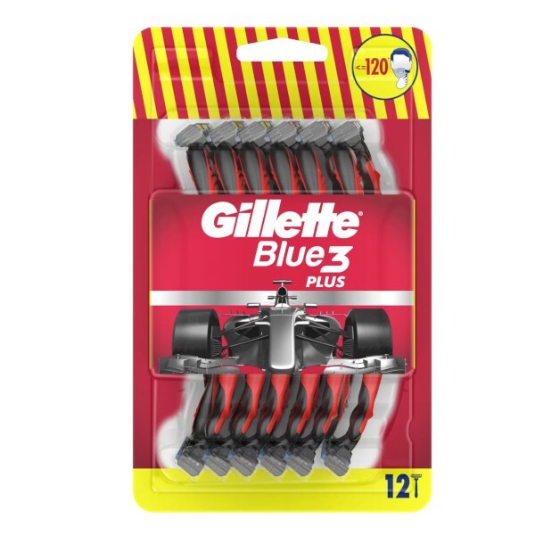 Gillette Rasoirs jetables pour hommes, 12 pièces, bleus et 3 rouges