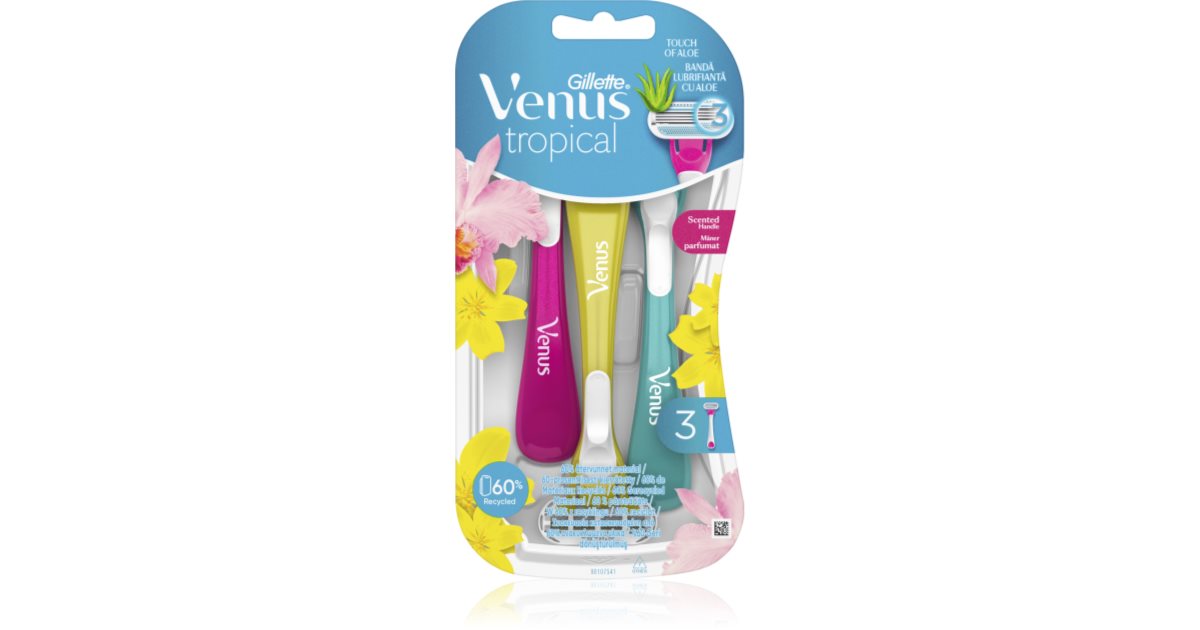 Gillette Rasoirs jetables Venus Tropical 3 pièces