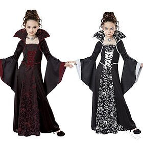Rétro Vintage Epoque Médiévale Robe de Soirée 17ème siècle Robe Déguisement Halloween Fille Mascarade Soirée Enfant Robe