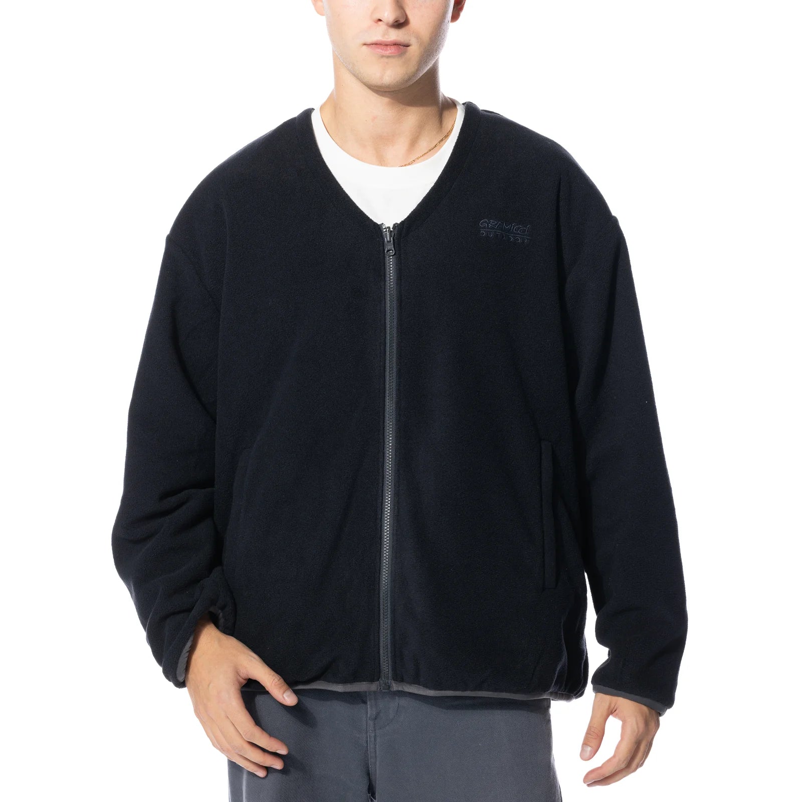 Gramicci Reversible Fleece Cardigan "Dark Navy" (G3FU-J031-DARK-NAVY)