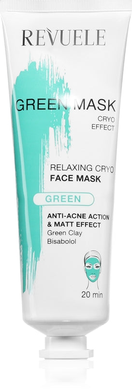 Revuele Mască de curățare matifiantă Green Mask Cryo Effect împotriva imperfecțiunilor pielii 80 ml