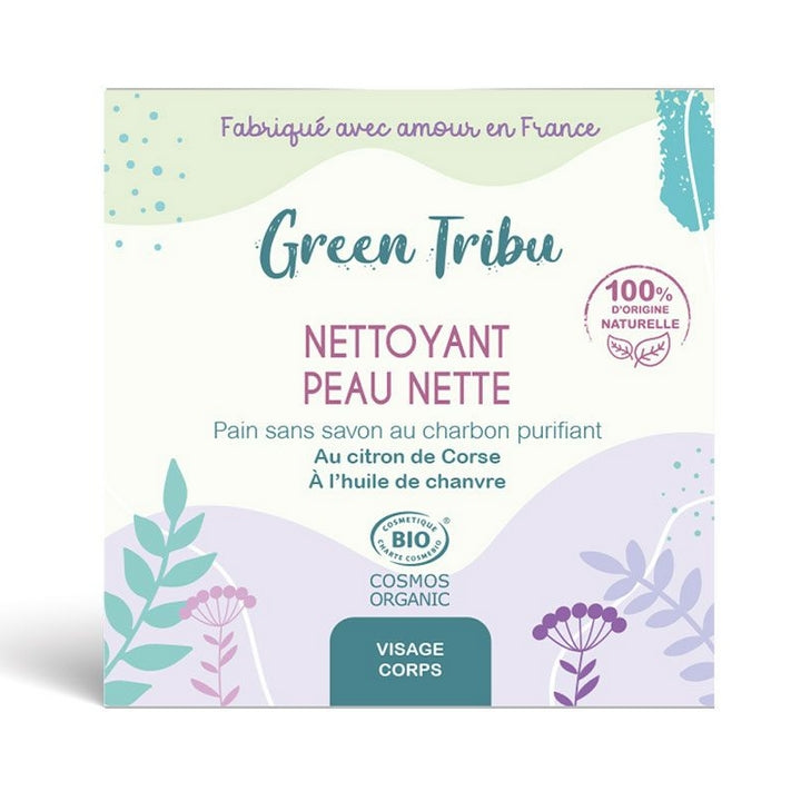Green Tribu Clean Skin Cleanser Baton de corp pentru față fără săpun organic 110g