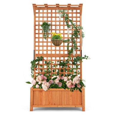 6-Foot Raised Garden Bed Planter Box with Trellis