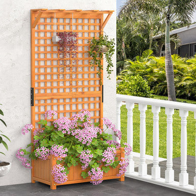6-Foot Raised Garden Bed Planter Box with Trellis