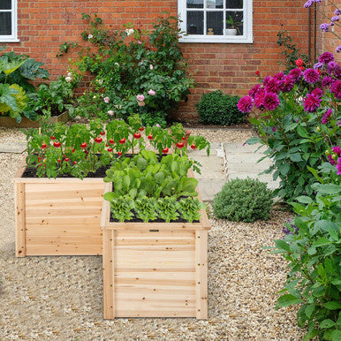 Costway 24'' L-Shaped Deep Root Planter Box Raised Garden Bed