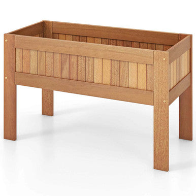 Solid Wood Elevated Planter Box with Legs