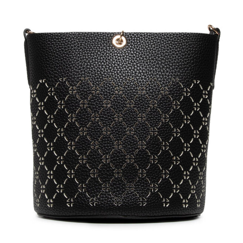 Guess, Amara, Synthetic Leather, Fabric Backpack, Black, XG849301, Women, 18-21 x 20 x 14 - 14-18 x 17.5 x 6.5 cm