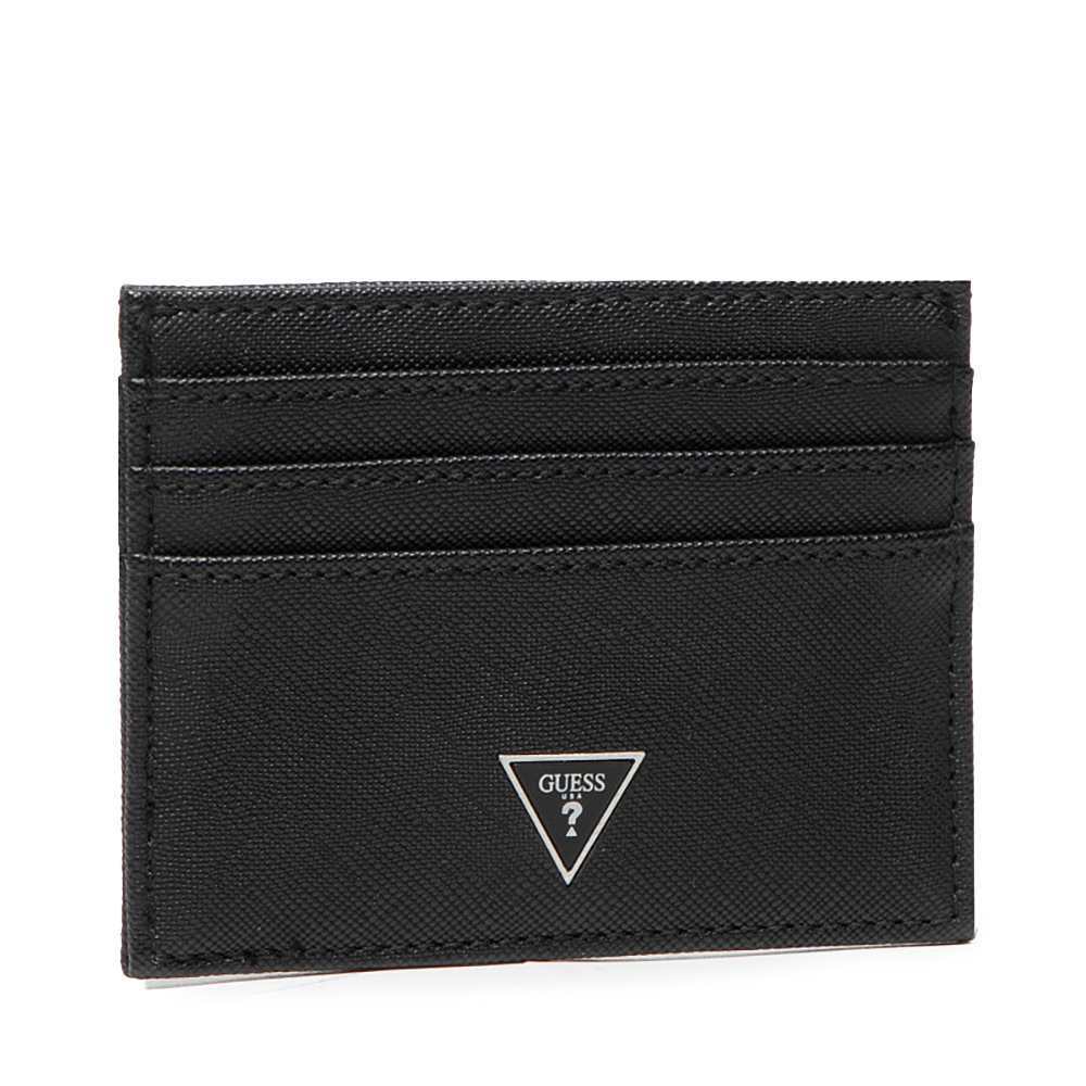 Guess, Certosa, fabric wallet, card holder, black, for men