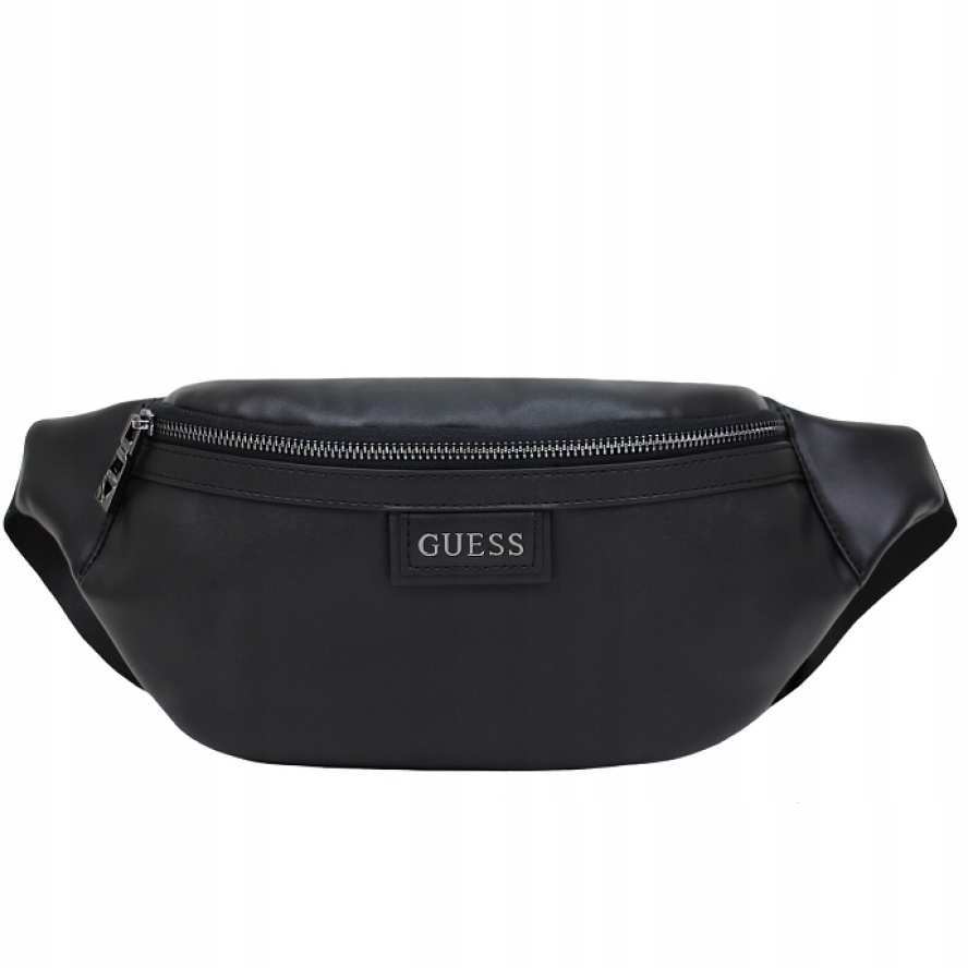 Guess, René, Riñonera de tela, Bolsa para pantalones, Negra, 21-30 x 15 x 7,5 cm, Para hombre