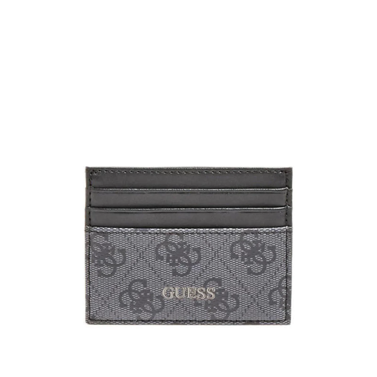 Guess, Vezzola, black leather credit card holder for men