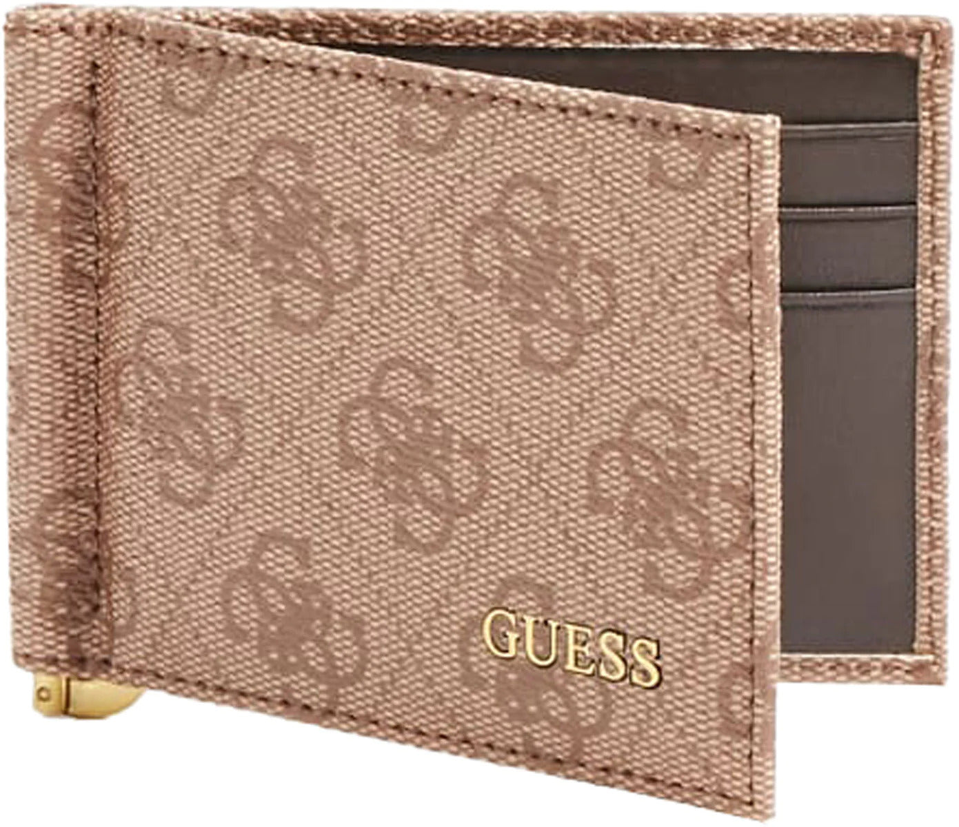 Guess, Vezzola Money, Fabric Card Holder, For Back and Credit Cards, Brown, For Men