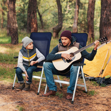 Patio Dining Chairs with Adjust Portable Headrest (Set of 2)