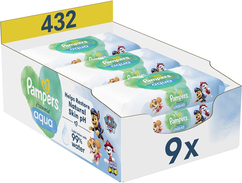 Pampers Harmonie Aqua Paw Patrol 432-delte babyklude