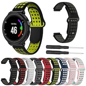 Horlogeband voor Garmin Forerunner 220-230-235-620-630-735XT Approach S20 - S6 - S5 Zachte siliconen Vervanging Band met verwijderingstool Verstelbaar Sportban