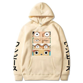 One Piece Monkey D. Luffy Hoodie Cartoon Manga Anime Front Pocket Graphic For Couple's Men's Women's Adults' Hot Stamping