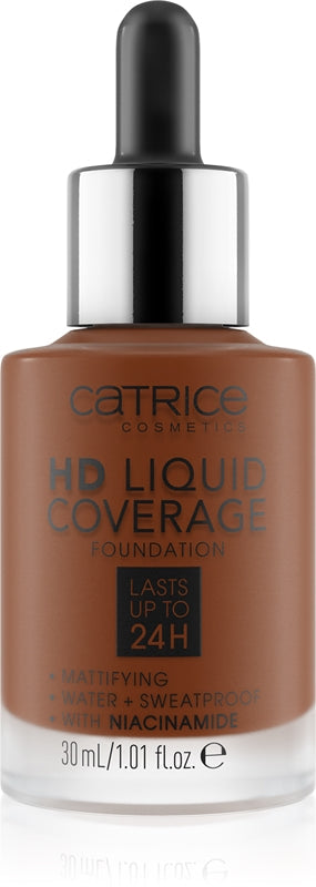 Catrice HD Liquid Coverage waterproof liquid foundation matte effect color 097 Cool Mocha 30 ml