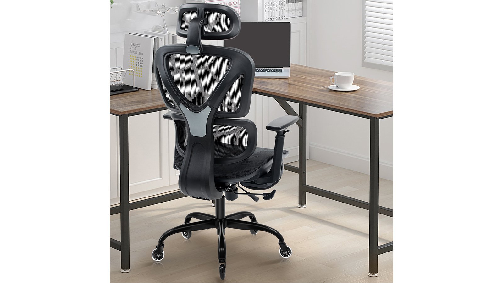 KERDOM FelixKing Ergonomic Chair: Breathable Mesh Cushion Black - FY - Adjustable Chassis for Seatrest