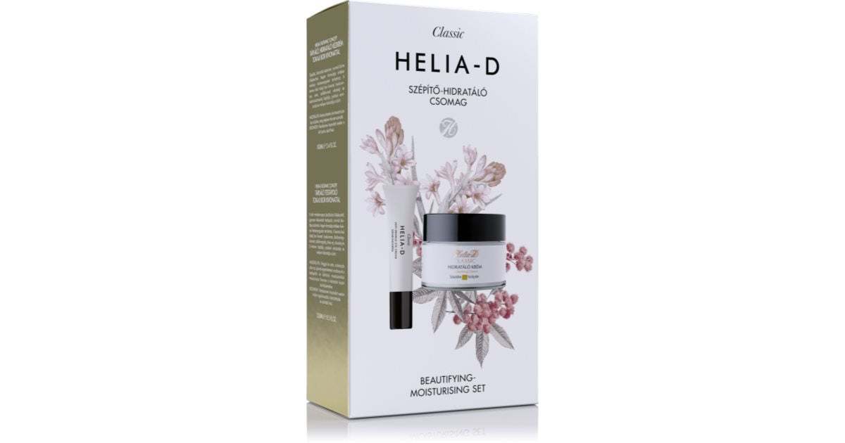 Helia-D Set cadou clasic Cremă cu efect hidratant pentru ten uscat 50ml + Cremă pentru ochi împotriva umflăturilor și ridurilor 15ml