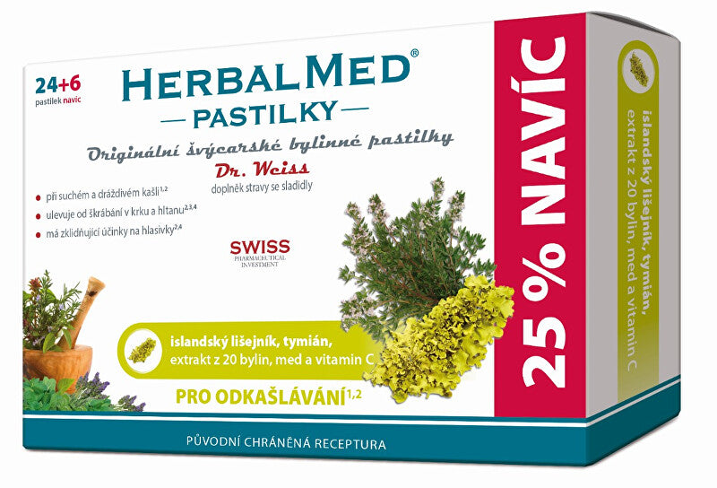 Simply you Pastylki na kaszel Dr. Weiss HerbalMed 24 pastylki + 6 GRATIS