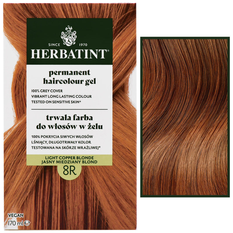 Herbatint Permanent hårfargegel 170ml 8R | Lys kobberblond