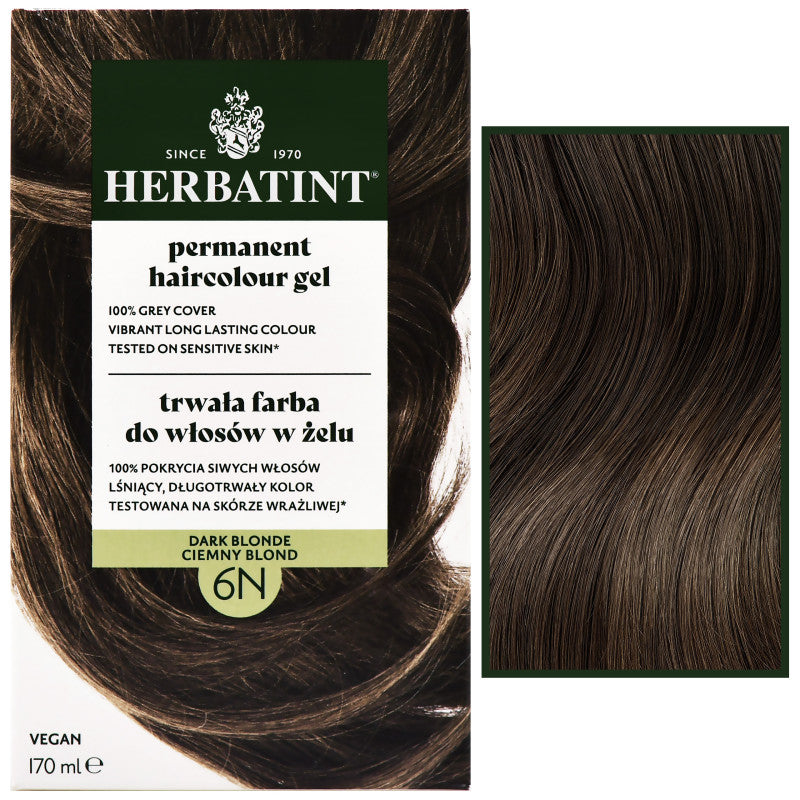 Herbatint Permanent hårfargegel 170ml 6N | Mørkblond