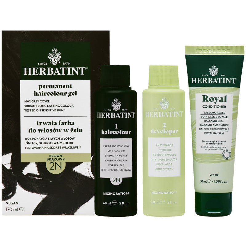 Herbatint Permanent hårfargegel 170ml 2N | Brun