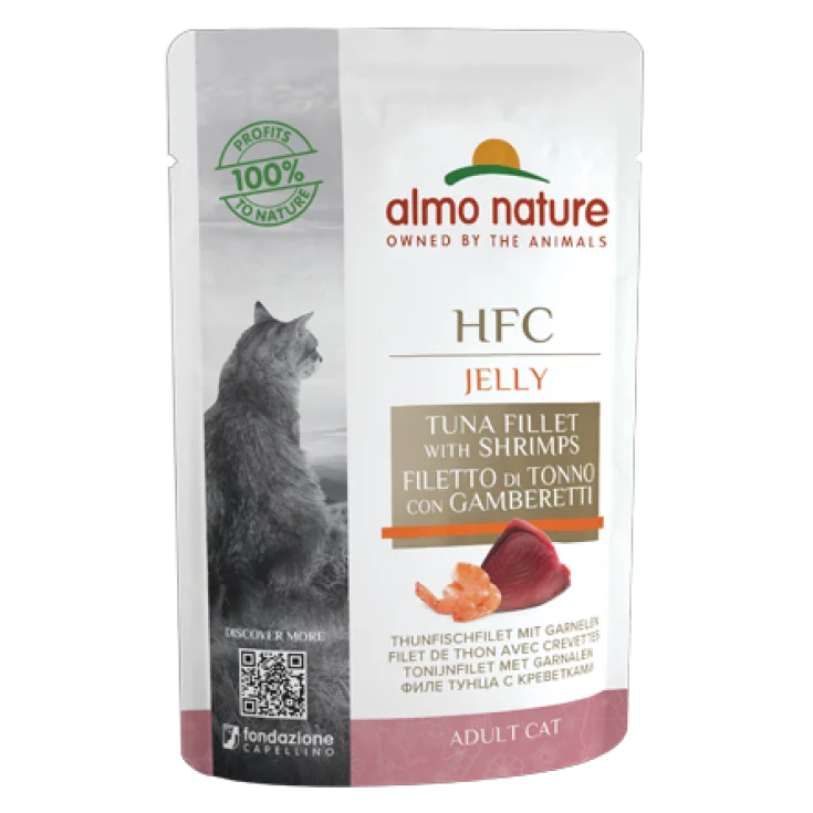 Almo nature HFC Gelé Tunfiskfilet med Reker - 55GR