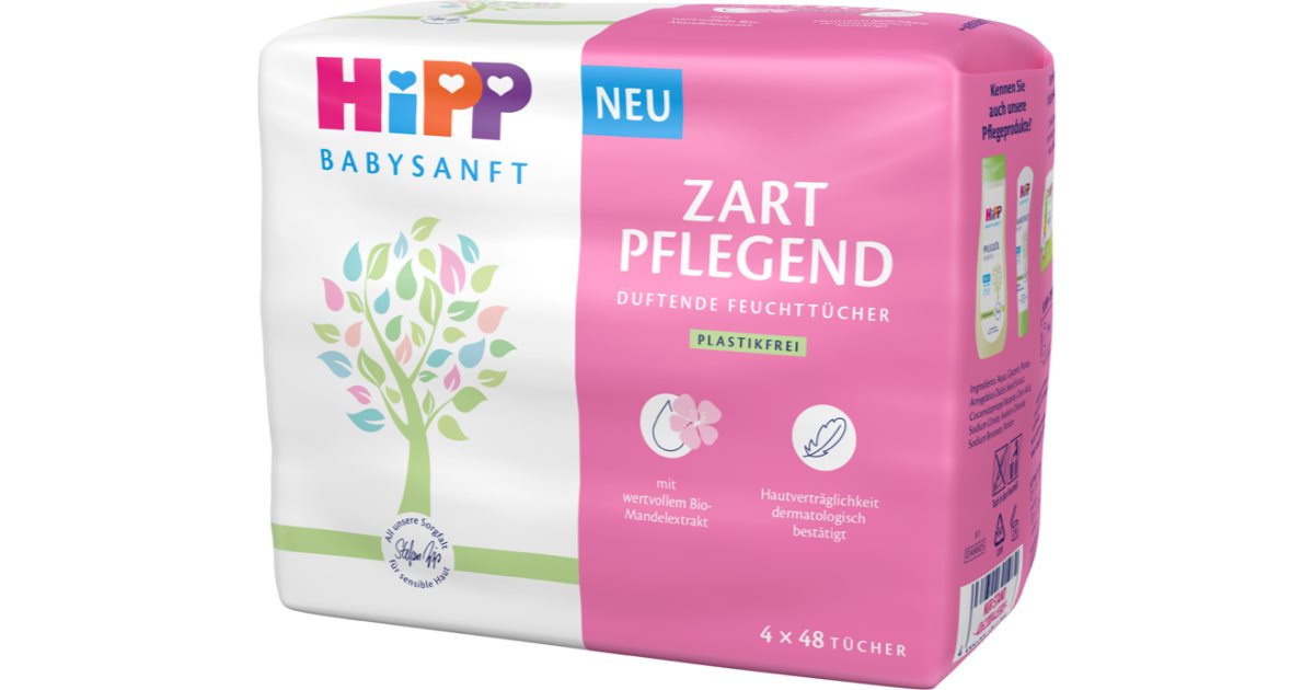 Hipp Babysanft Lingettes Humides Pour Bébés Et Enfants 4X48 Pièces