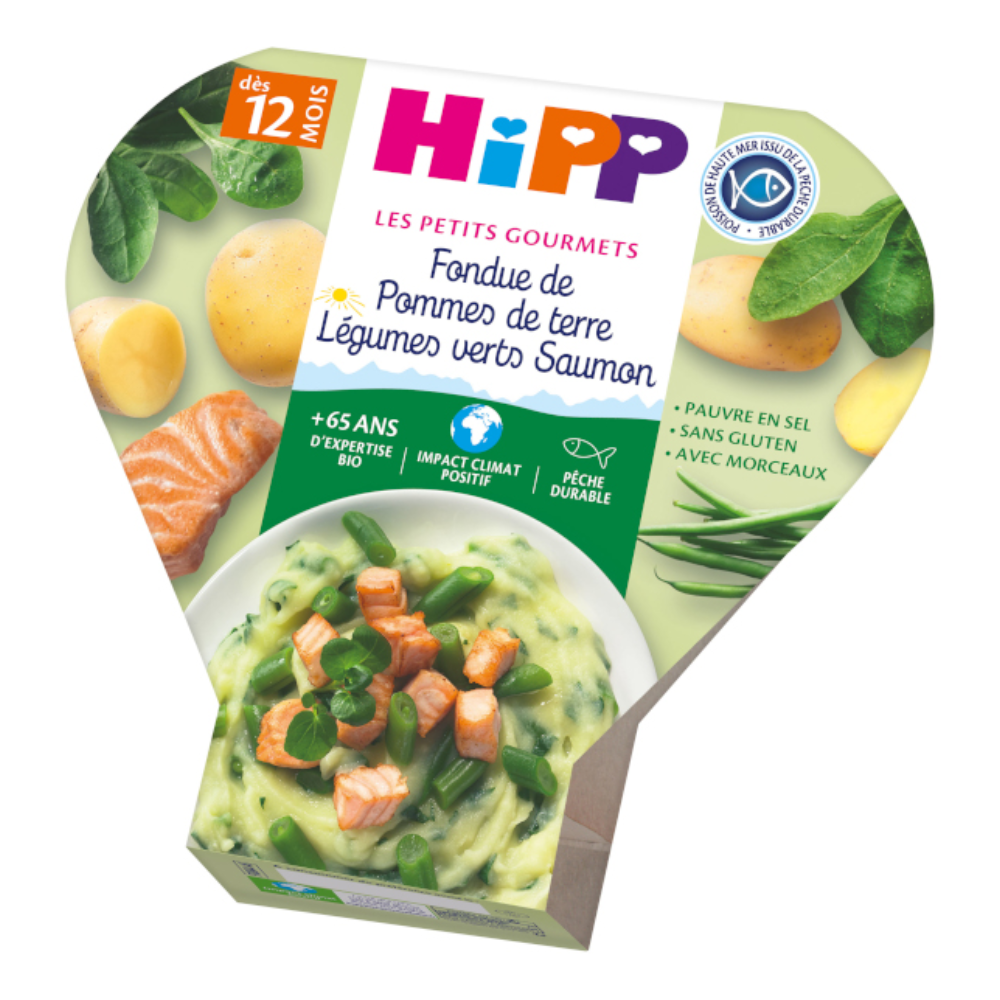 Hipp Les Petits Gourmets - Potatisfondue Gröna grönsaker Lax - Från 12 månader - 230g