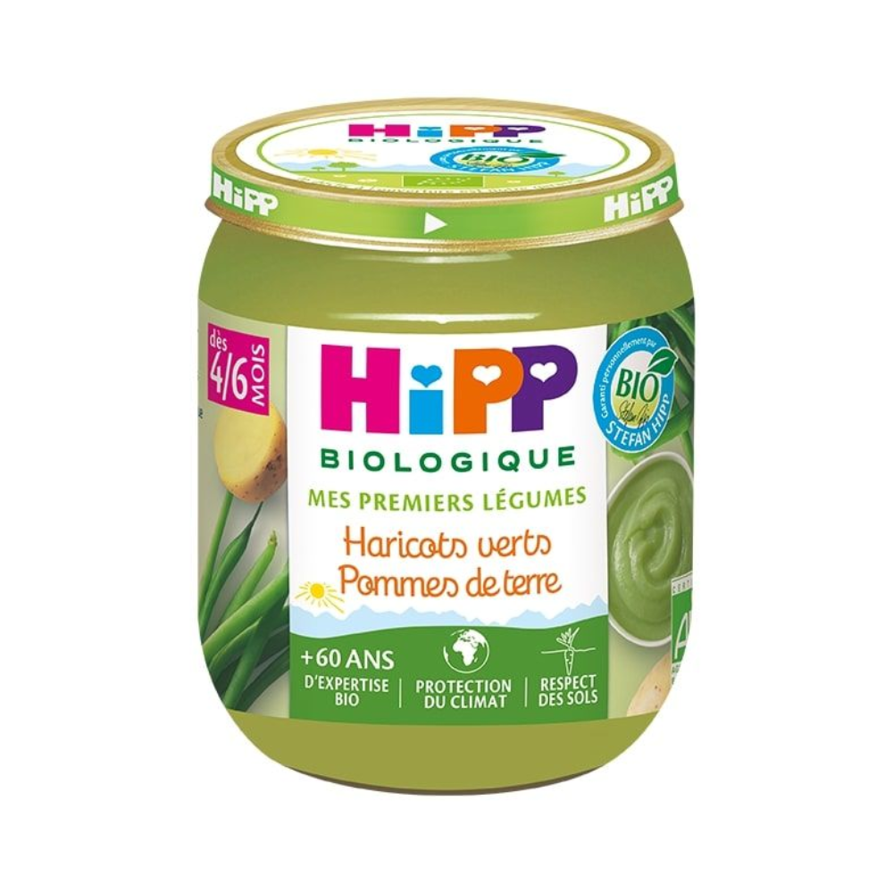 Hipp Mine første grønnsaker - 4-6 måneder - Økologiske grønne bønner, poteter 125 g