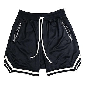 Men's Basketball Shorts Gym Shorts Sport Basketball Running Casual Drawstring Elastic Waist Color Block Knee Length Gymnatics Activewear Black White Micro-elas