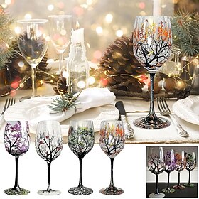 Four Seasons Tree Wine Glasses, Ideal for White Wine, Red Wine, or Cocktails, Novelty Gift for Birthdays, Weddings, Valentine's Day 1pc