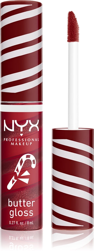 NYX Professionelles Make-up Holiday Butter-Lipgloss Farbe 01 Peppermint Swirl 8 ml