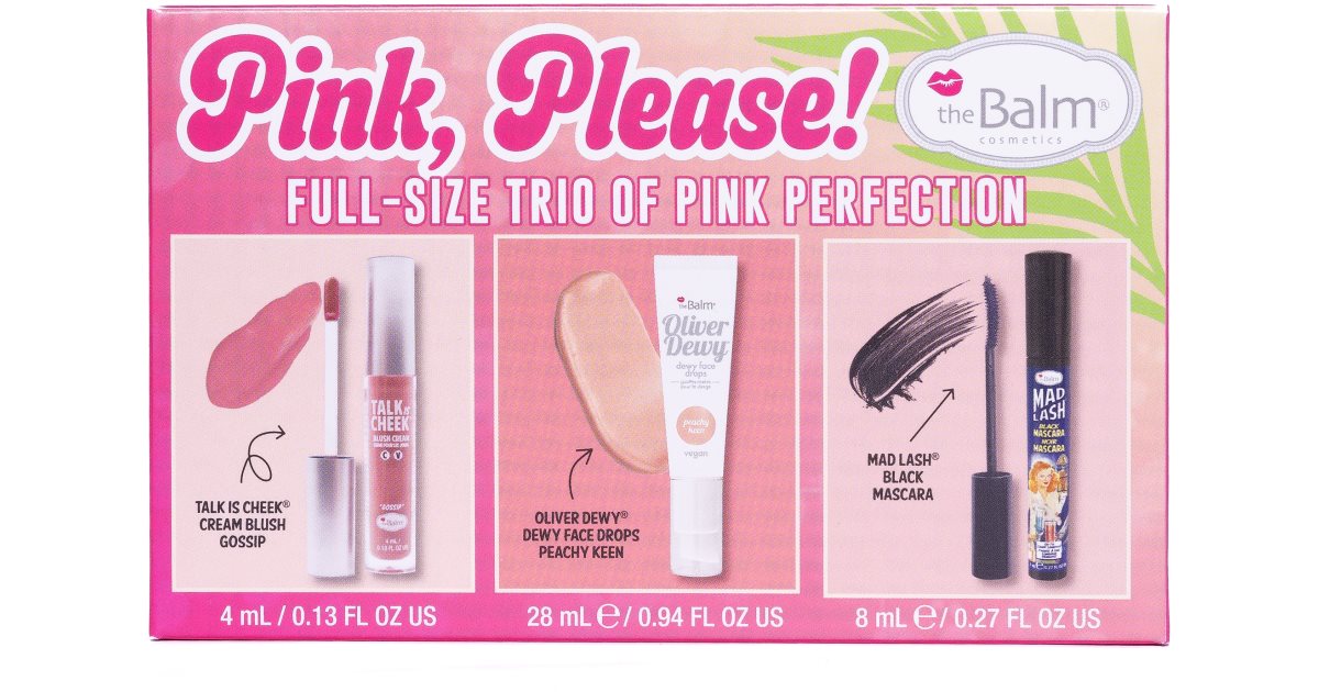 theBalm Holiday Trio Box Set Presentask för Face Liquid Illuminator 28ml + Volumizing Mascara 8ml + Cream Blush 4ml