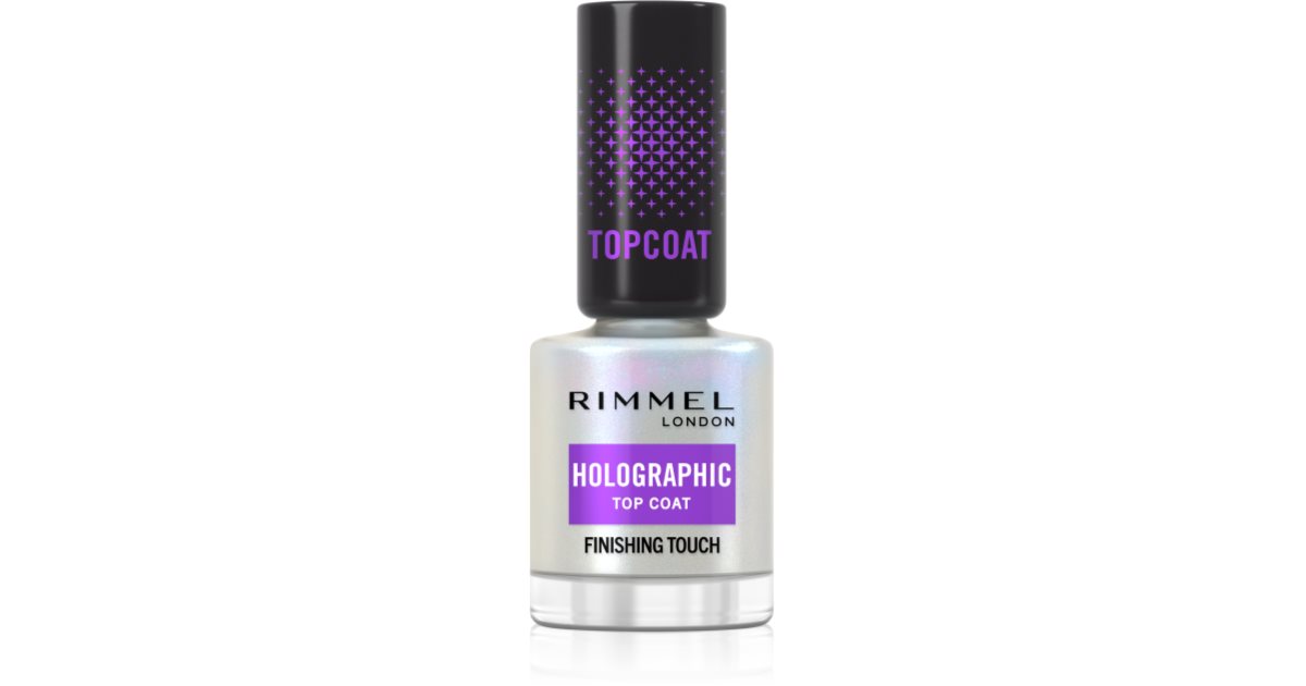 Rimmel Holografisk top coat negle med glitter 12 ml
