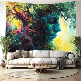 art visage racine suspendus tapisserie mur art grande tapisserie décor mural photographie toile de fond couverture rideau maison chambre salon décoration