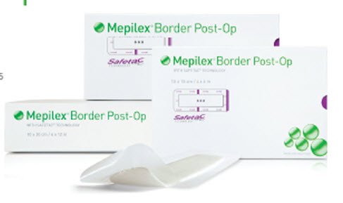 Mepilex Border Post-Op Foam Dressing, 4" x 8", 5 Each - Box