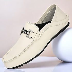 Homens Mocassins e Slip-Ons Mocassins Comfort Penny Loafers Couro Confortável Antiderrapante Mocassim Preto Bege