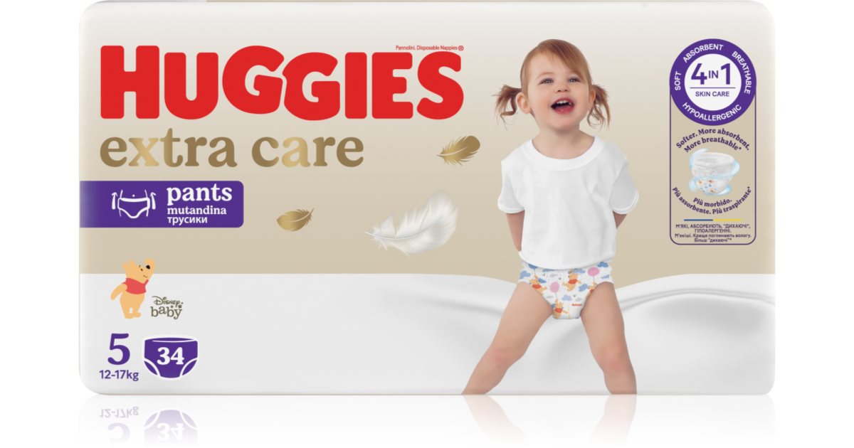 Huggies Pantaloni de îngrijire suplimentară Mărimea 5 Scutece pentru chiloți de unică folosință 12 - 17 Kg 34 buc
