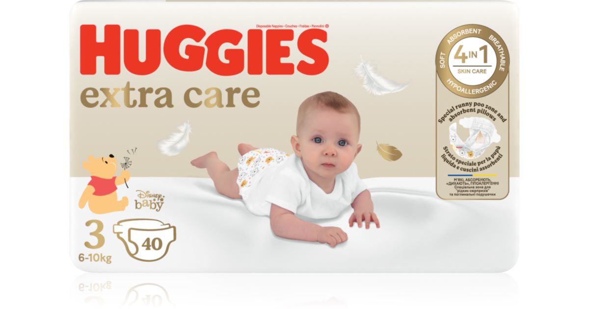 Huggies Couche jetable Extra Care taille 3 6-10 Kg 40 pièces