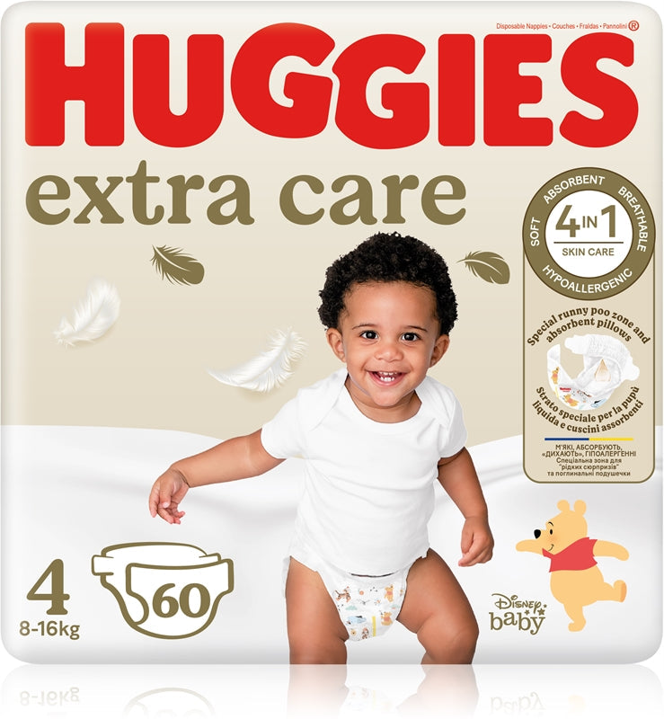 Huggies Couche jetable Extra Care taille 4 8-16 kg 60 pièces